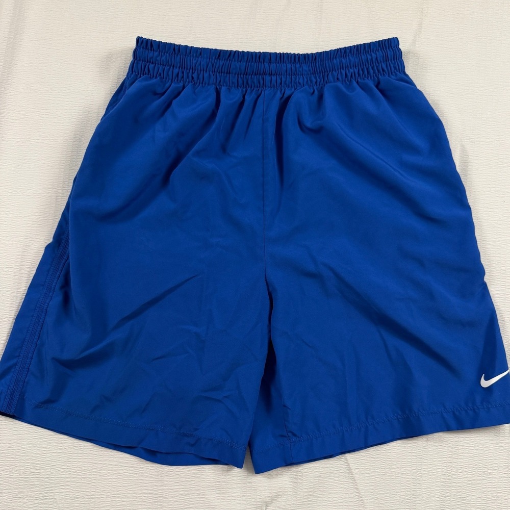 Nike Boys Dri-FIT Athletic Shorts Blue Large 7 Inch Inseam Running Performance
